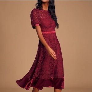 Brand new Lulu's crochet lace midi dress sz S